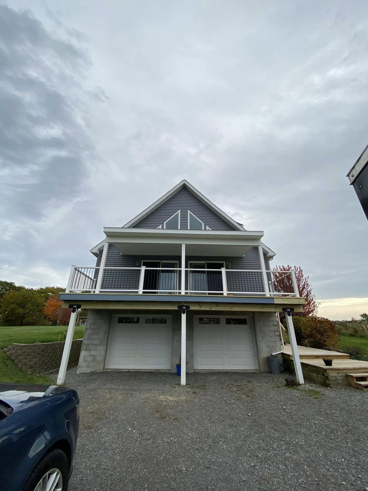 Two story new construction home with balcony